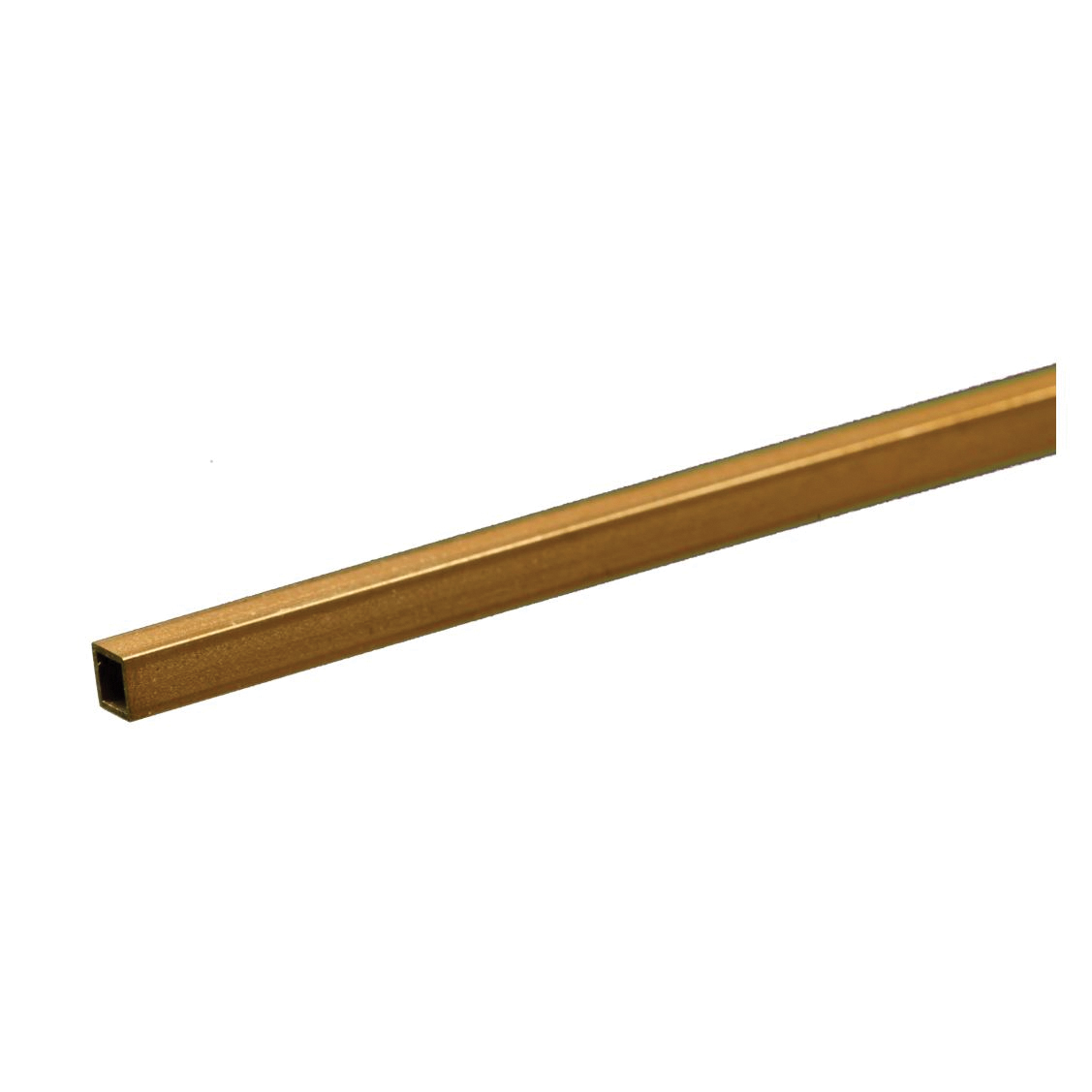 K & S 8151 Decorative Tube, Square, 12 in L, 1/8 in W, 0.014 in Wall, Brass