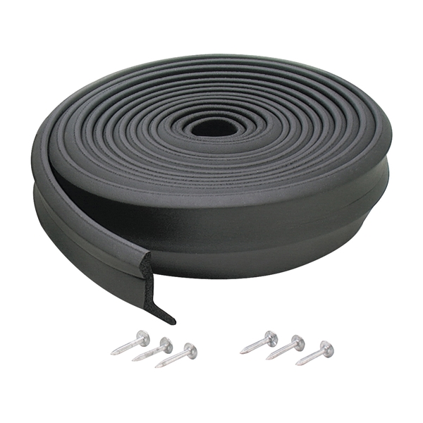 M-D 03749 Bottom Garage Door Sealer, 2 in W, 1 in Thick, 16 ft L, EPDM, Black