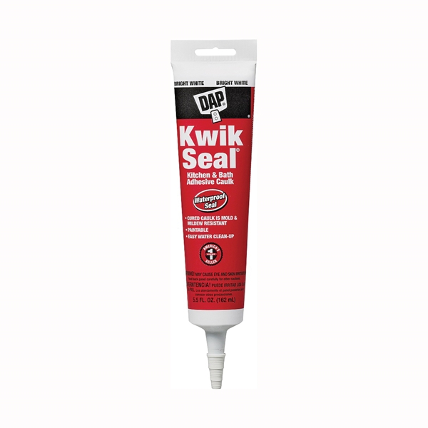 DAP 18001 Kitchen and Bath Caulk, White, -20 to 150 deg F, 5.5 oz Tube