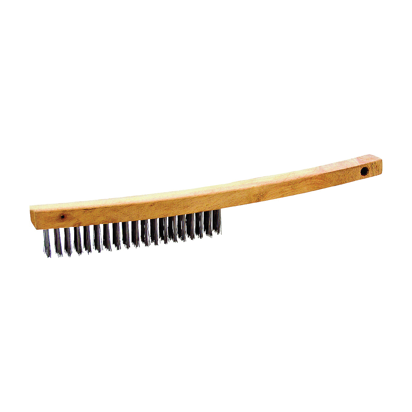 ProSource WB00319S Wire Brush, 5-7/8 in L Brush, 5/8 in W Brush, Metallic Bristle, Hardwood Handle, 7 in L Handle