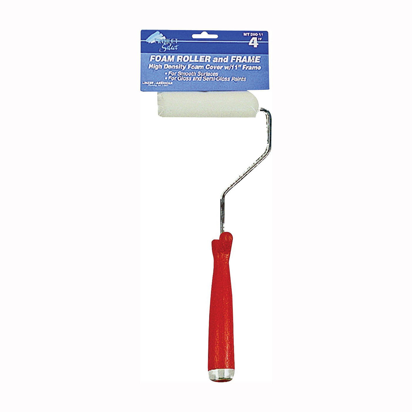 Linzer MT200-11 Mini Roller, 1/4 in Nap, Foam Cover, Threaded Handle, 4 in L Roller