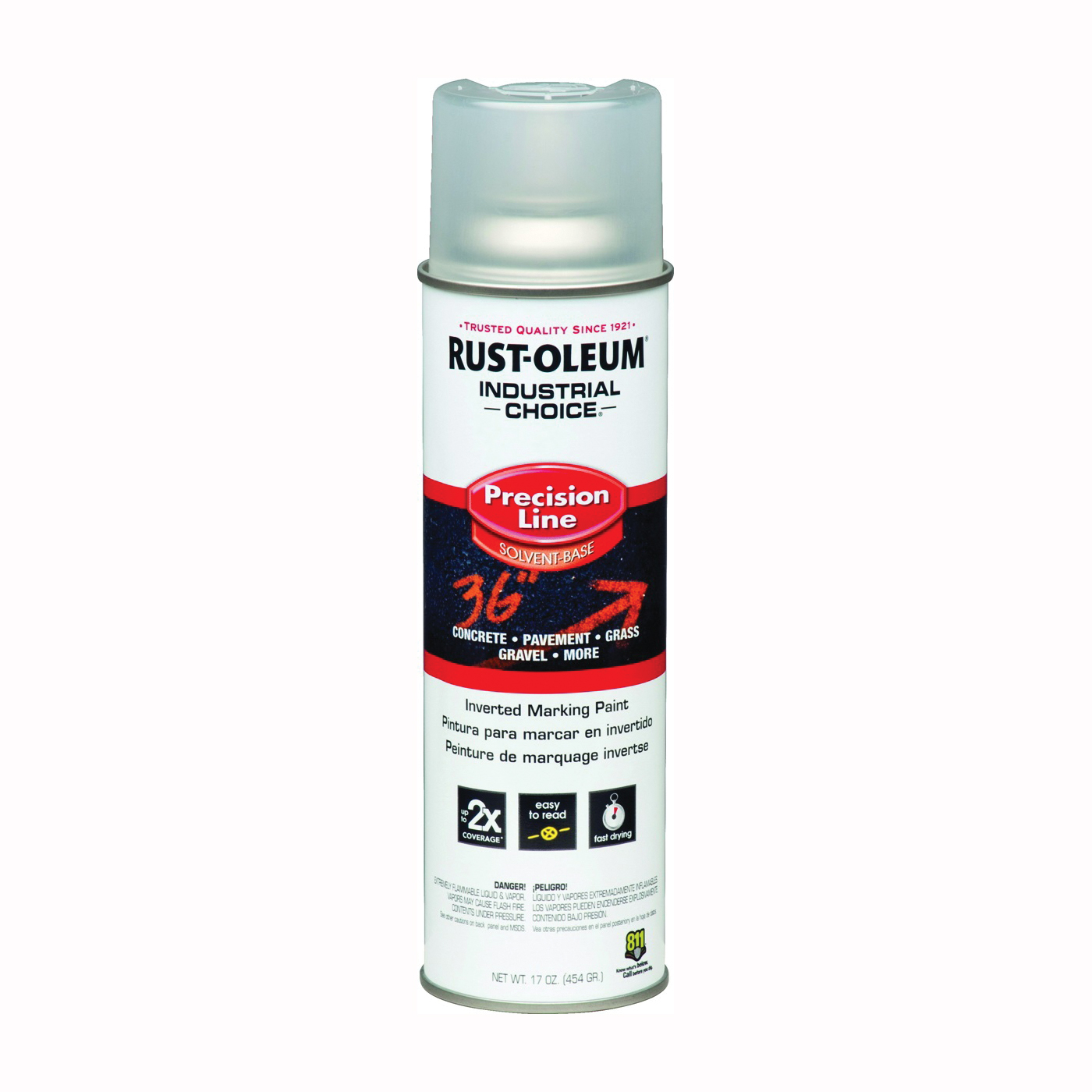 Industrial Choice 1601838 Inverted Marking Spray Paint, Gloss, Clear, 17 oz Can