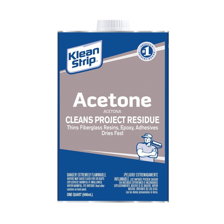 Klean Strip QAC18 Paint Thinner, Liquid, Characteristic Ketone, Sweet Pungent, Clear, 1 qt Can