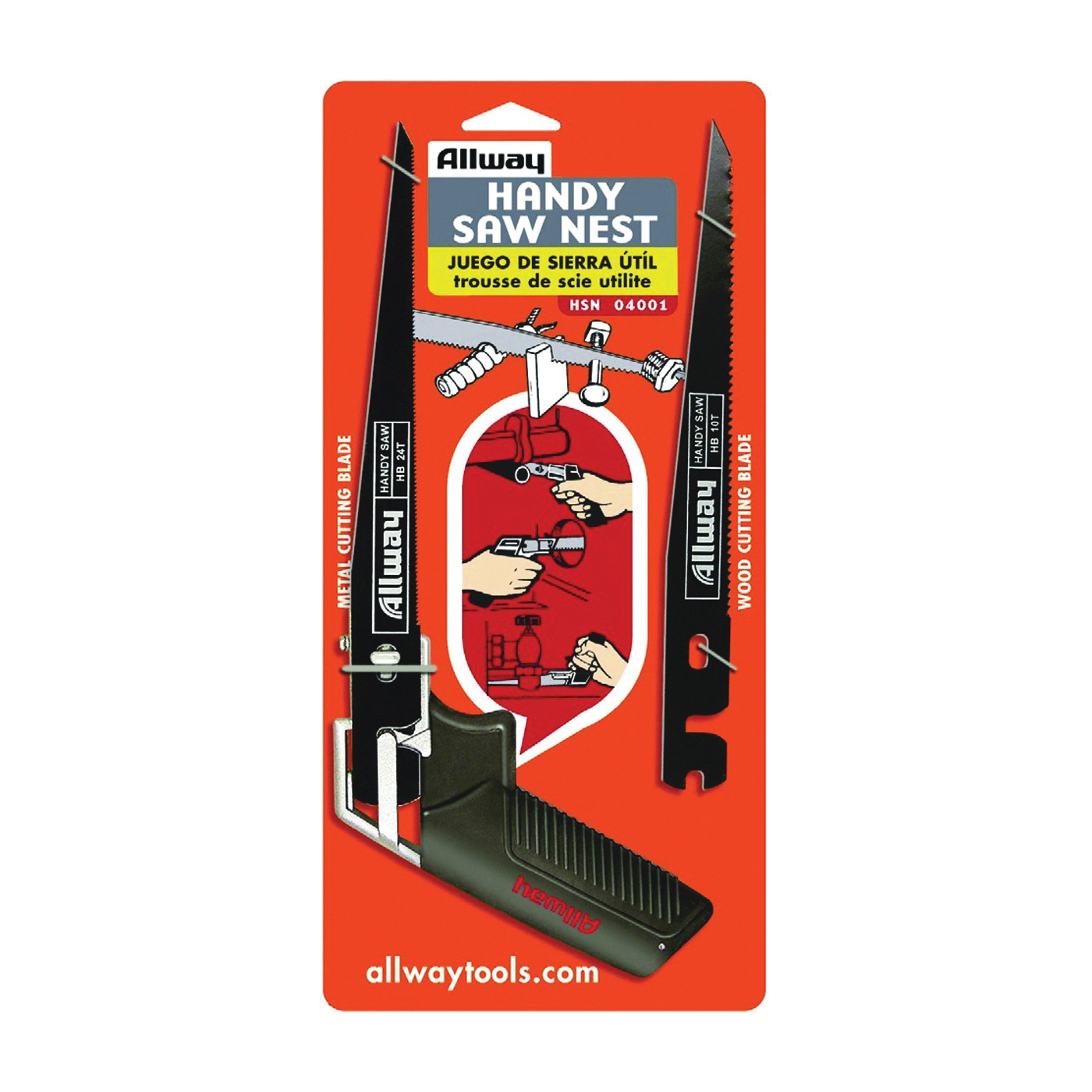 ALLWAY HSN Handy Saw Nest, 7-1/2 in L Blade, 10 and 24 TPI