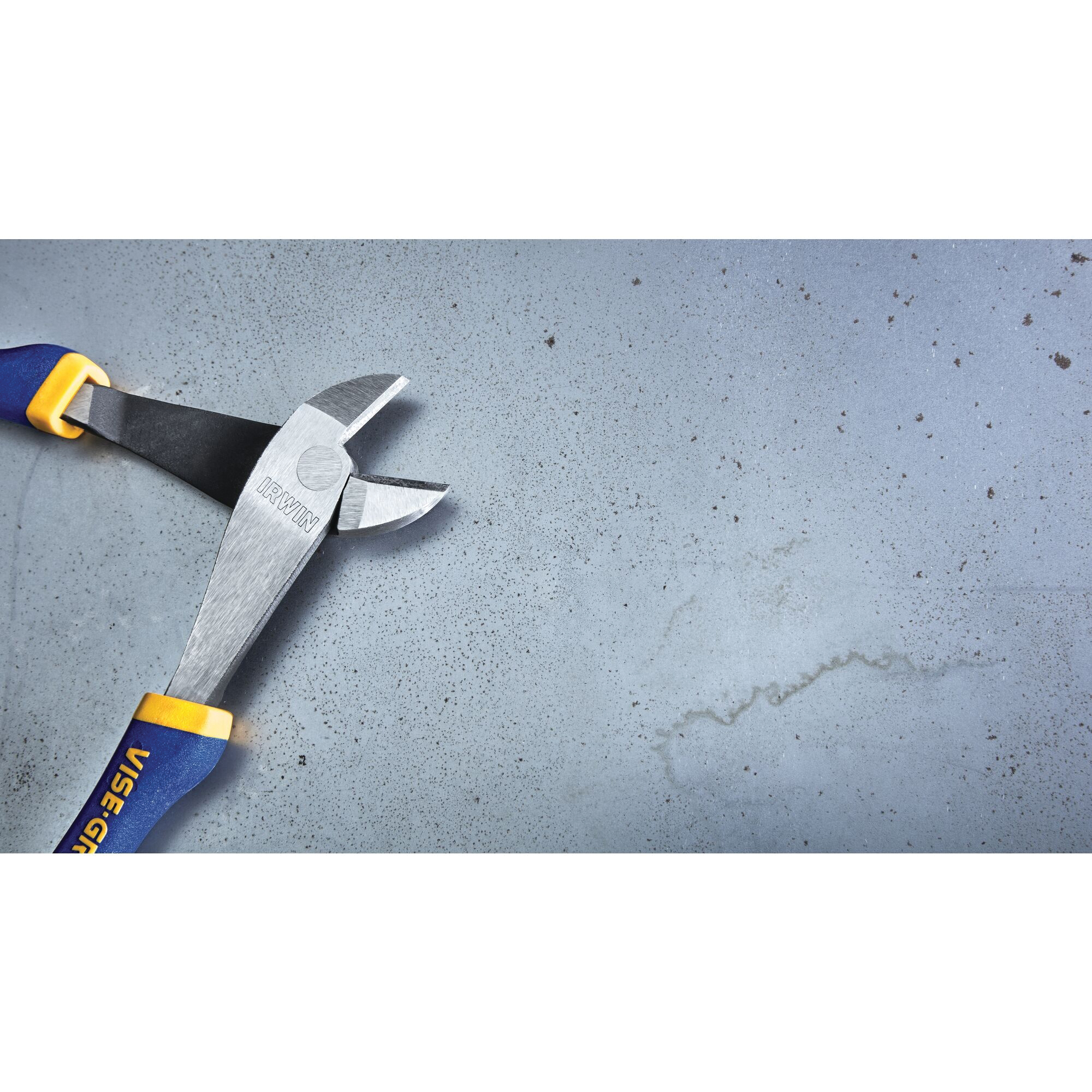 Irwin 2078308 Diagonal Cutting Pliers, 8 in OAL, 1-1/8 in Jaw Opening, Blue/Yellow Handle, Cushion Grip Handle