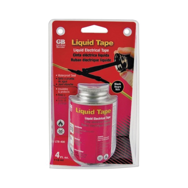Gardner Bender LTB-400 Electrical Tape, Liquid, Black, 4 oz Bottle