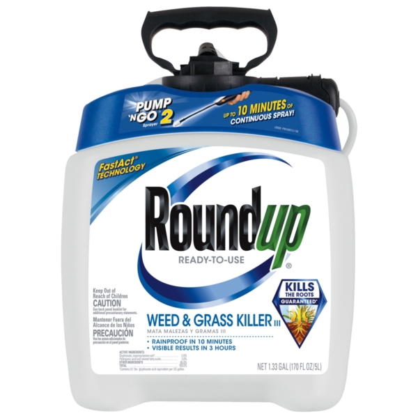 Roundup 5100114 Weed and Grass Killer, Liquid, Spray Application, 1.33 gal
