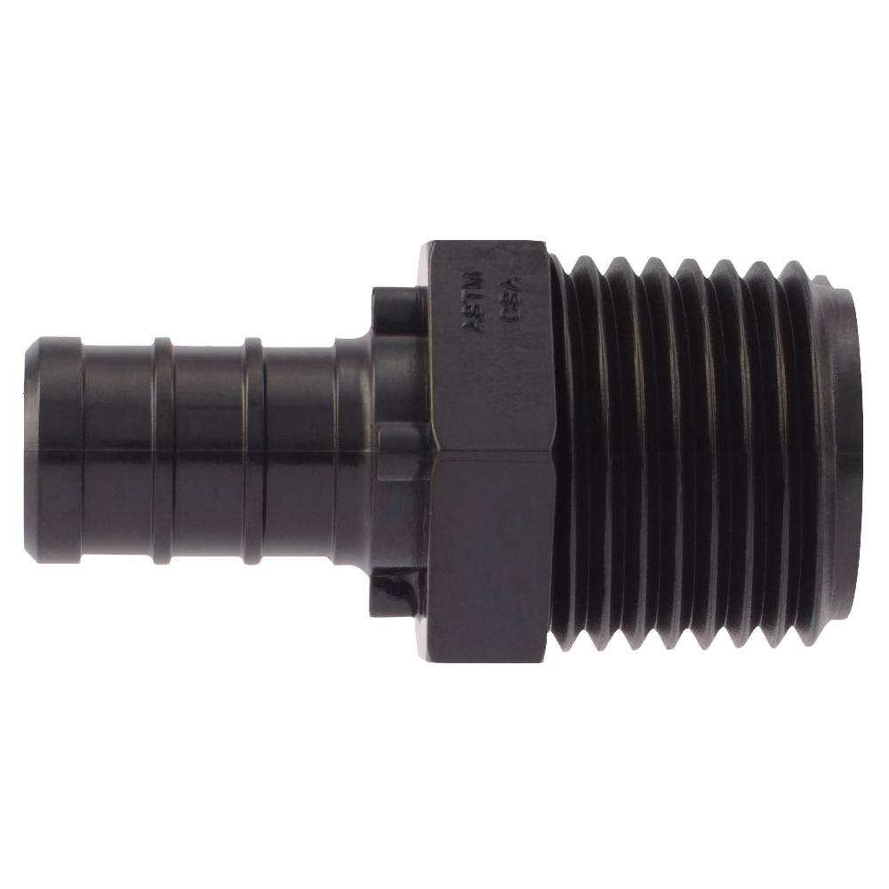 Apollo ApolloPEX Series PXPAM125PK Pipe Adapter, 1/2 in, Barb x MPT, PEX-A, Poly Alloy, 200 psi Pressure