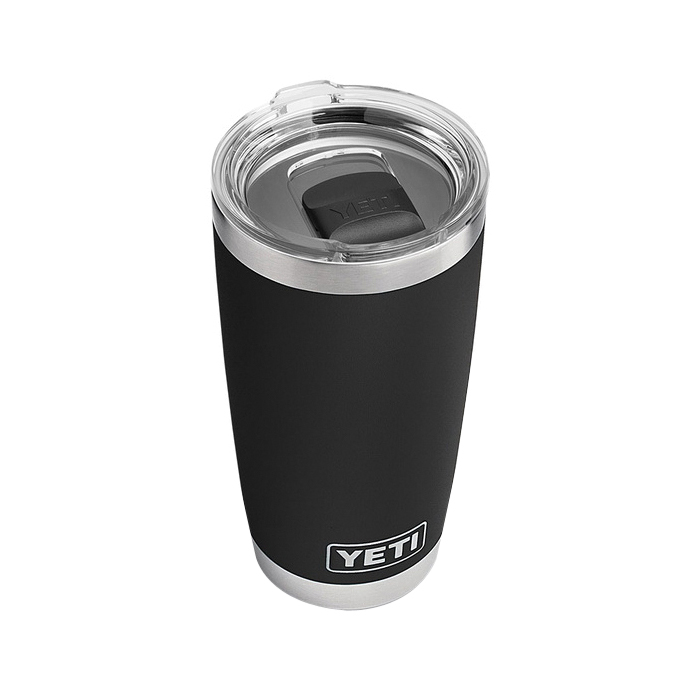 Yeti Rambler Series YRAM20BK Tumbler with Lid, 20 oz, MagSlider Lid, 18/8 Stainless Steel, Black, Insulated