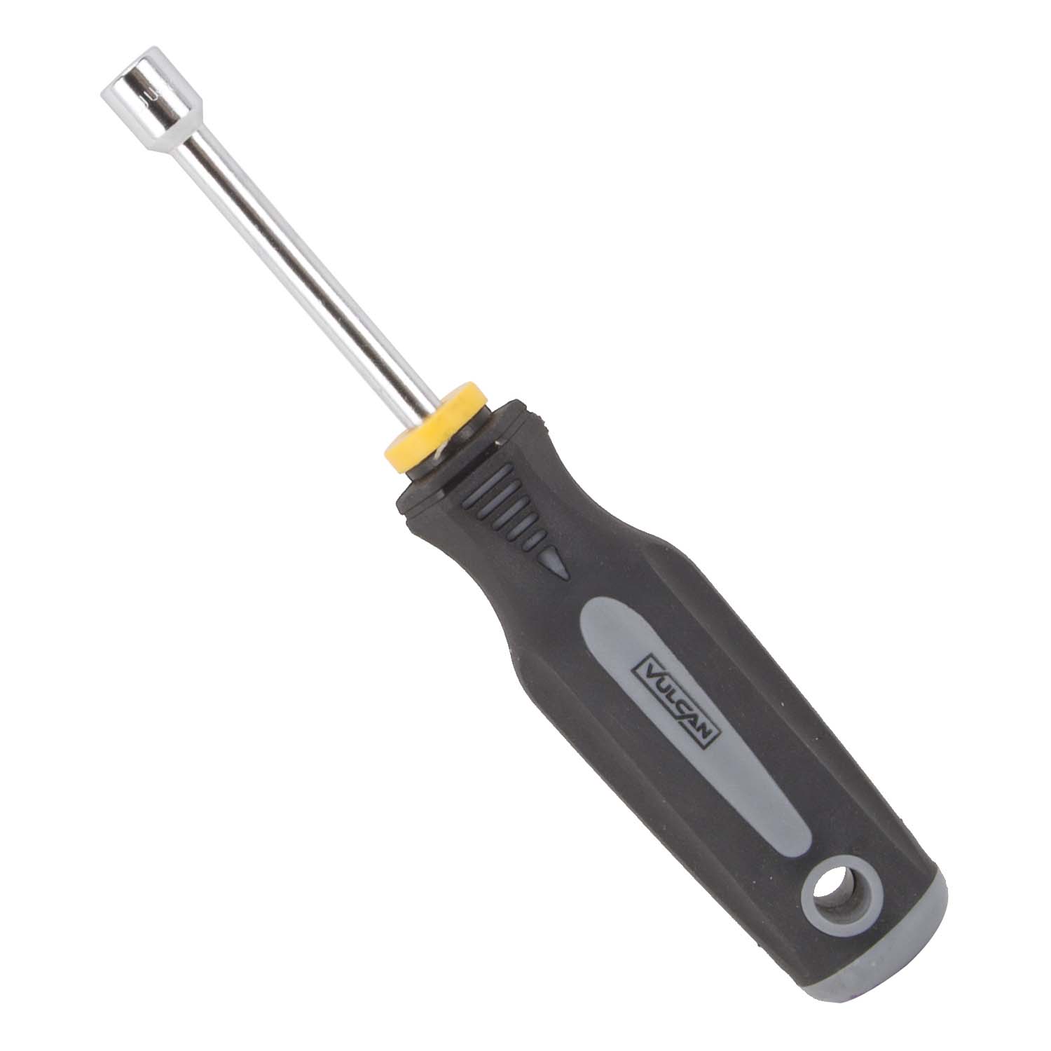 Vulcan MC-SD40 Nut Driver, 8 mm Drive, 7 in OAL, Cushion Grip Handle, Gray/Black Handle, 3 in L Shank