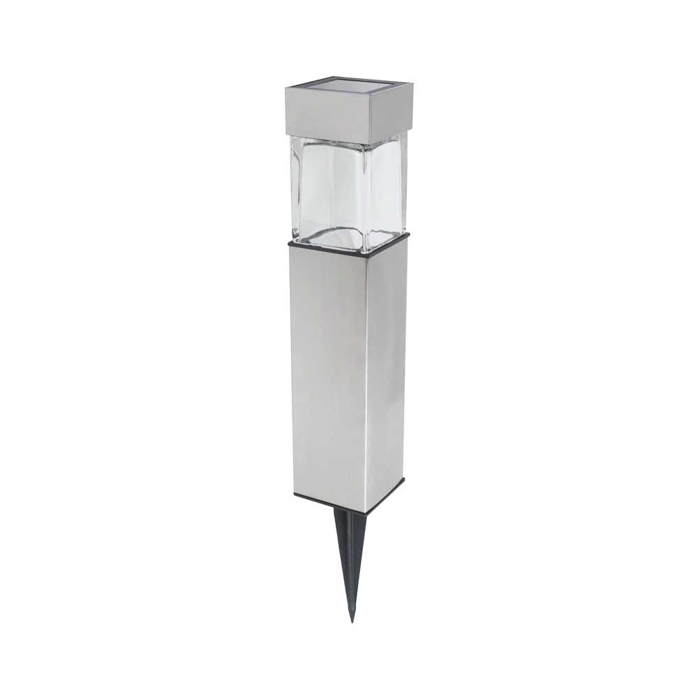 Boston Harbor 24189 Solar Square Bollard Path Stake Lights, Nickel-Metal Hydride Battery, AA Battery, 1-Lamp, LED Lamp