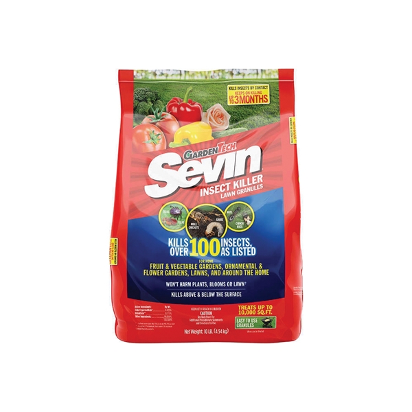 Sevin 100530128 Lawn Insect Killer, Granular, 10 lb, Compositions: Bifenthrin, Zeta-Cypermethrin (F2700)