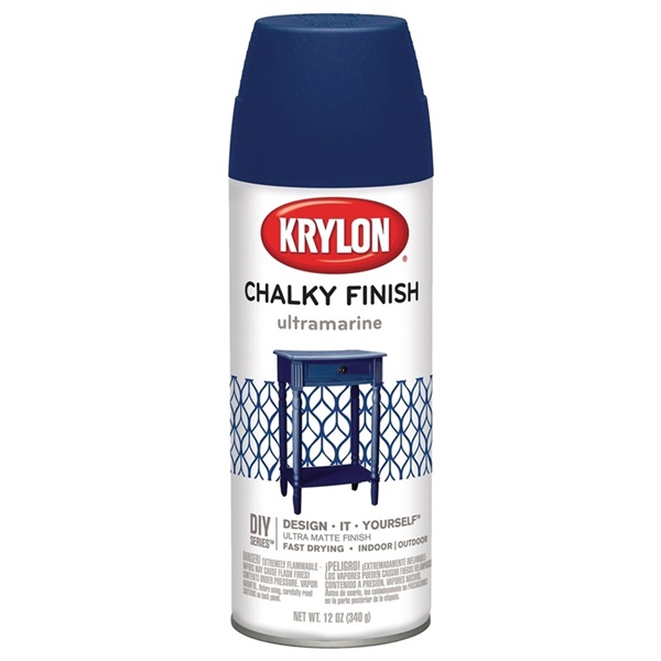 Krylon K04109000 Chalk Spray Paint, Matte, Ultramarine, 12 oz, Can