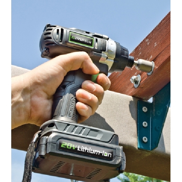 Genesis GLID20A Impact Driver, Battery Included, 20 V, 1.5 Ah, 1/4 in Drive, Hex Drive, 0 to 3800 ipm