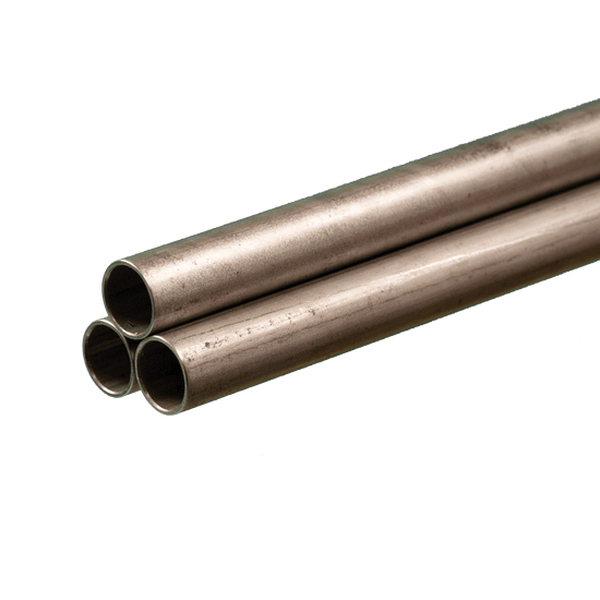 K & S 9621 Decorative Metal Tube, Round, 36 in L, 7/16 in Dia, 22 ga Wall, Stainless Steel, Mill