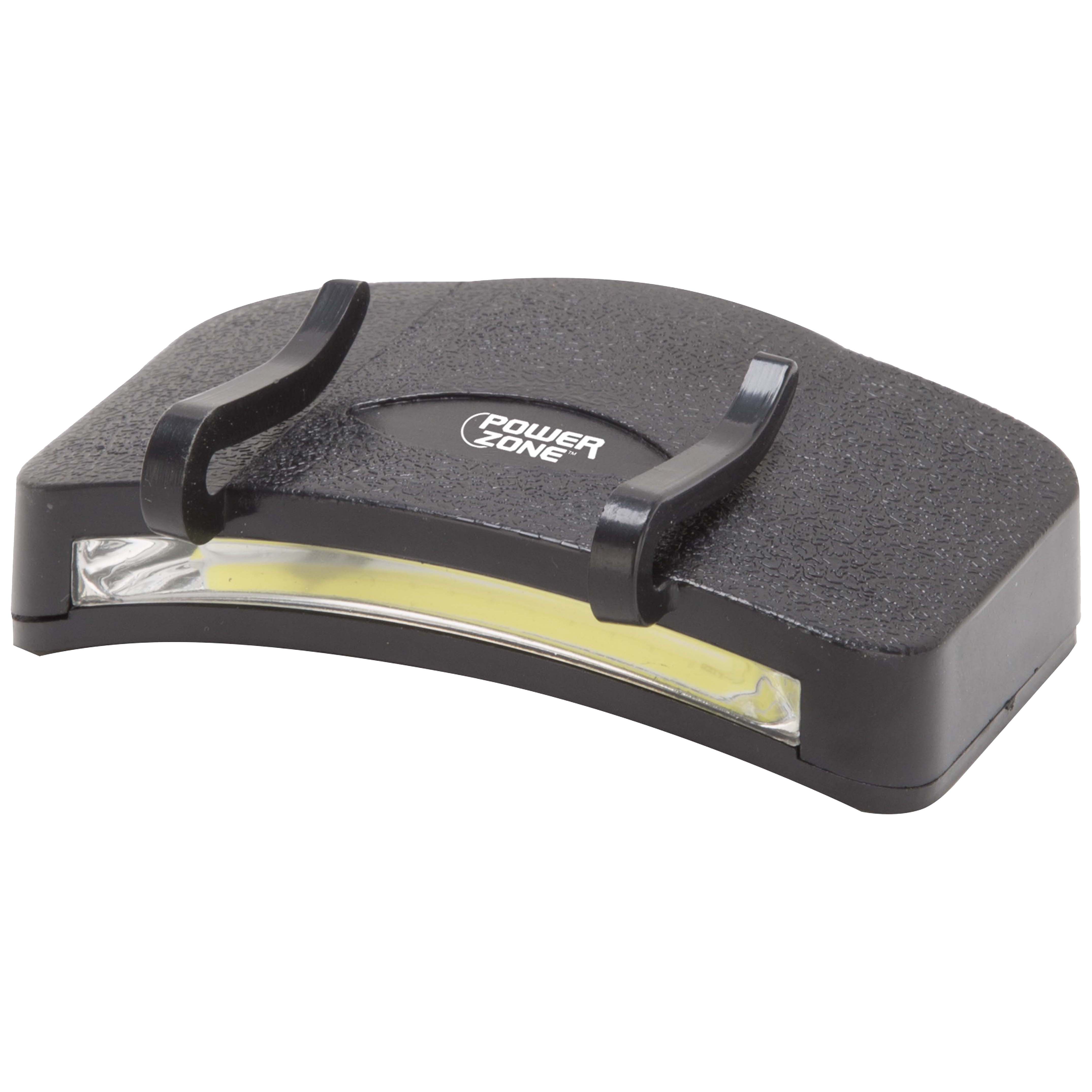 PowerZone 12304 COB Cap Light, AAA Battery, LED Lamp, 200 Lumens, 10 m Beam Distance, 3 hr Run Time, Black/Blue/Orange