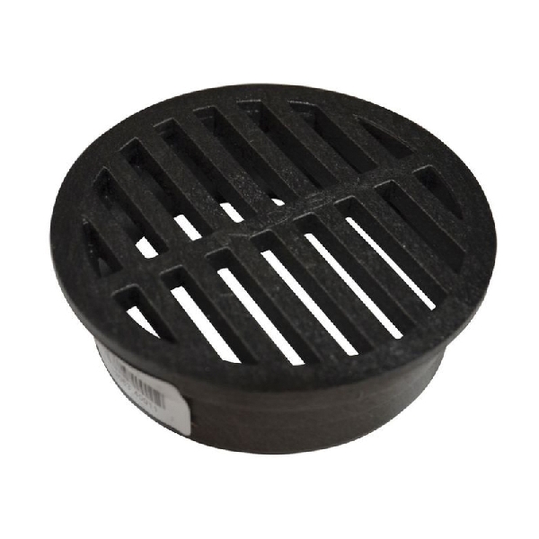 NDS 11 Drain Grate, 4 in Dia, 4.63 in L, 4.63 in W, Round, 1/4 in Grate Opening, Polypropylene, Black, Yes