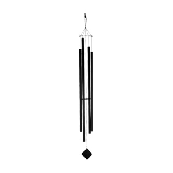 Music of the Spheres W Wind Chime, Westminster, Aluminum/Stainless Steel, Black, Powder-Coated