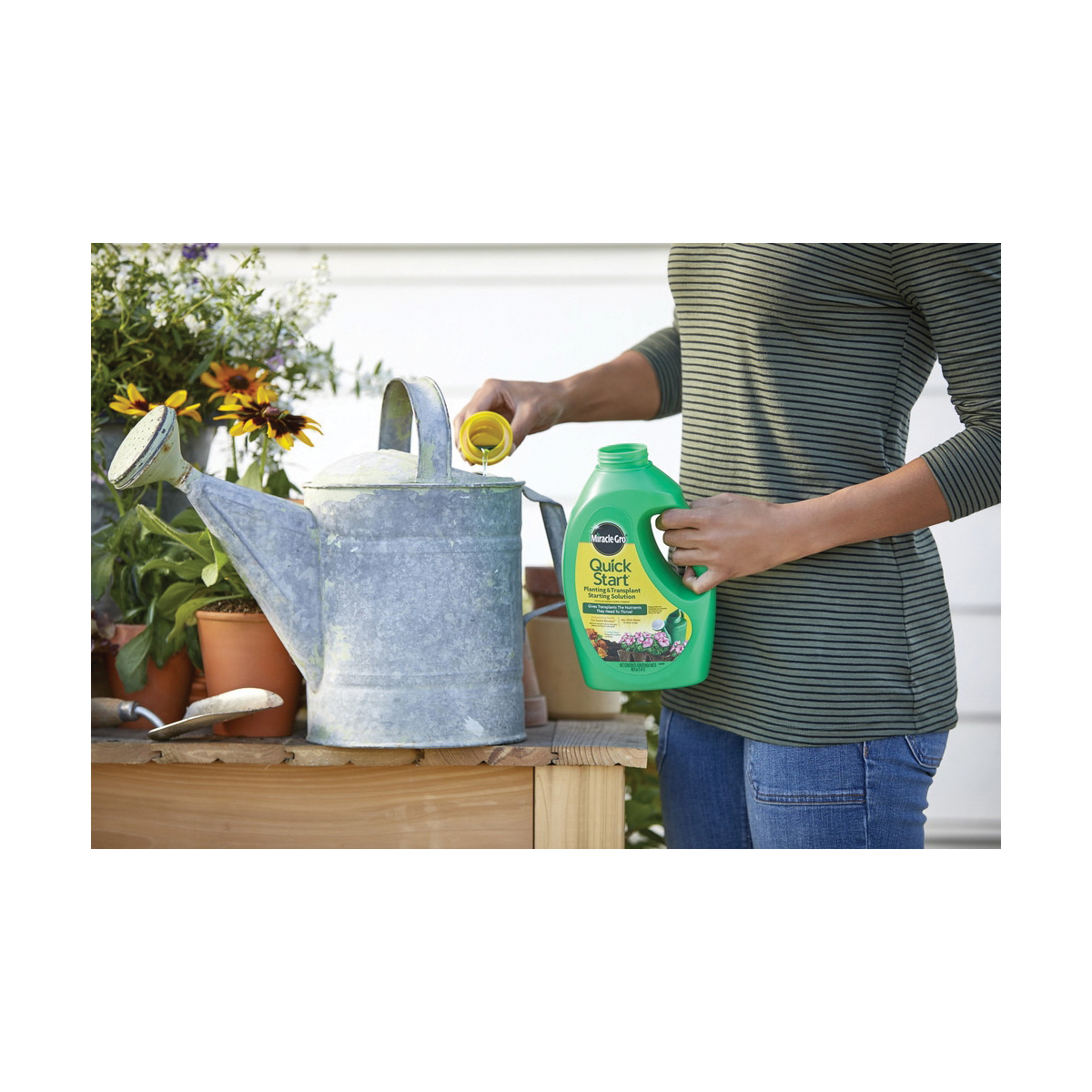 Miracle-Gro Quick Start 1005562 Planting and Transplant Starting Solution, 40 oz Can, Liquid, 4-12-4 N-P-K Ratio