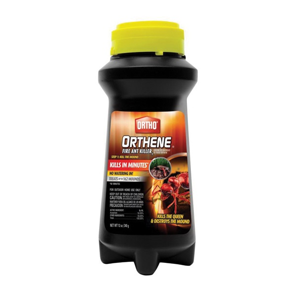 Ortho Orthene 0282210 Fire Ant Killer, Powder, Home Lawns, Near Ornamental Plants, 12 oz Bottle