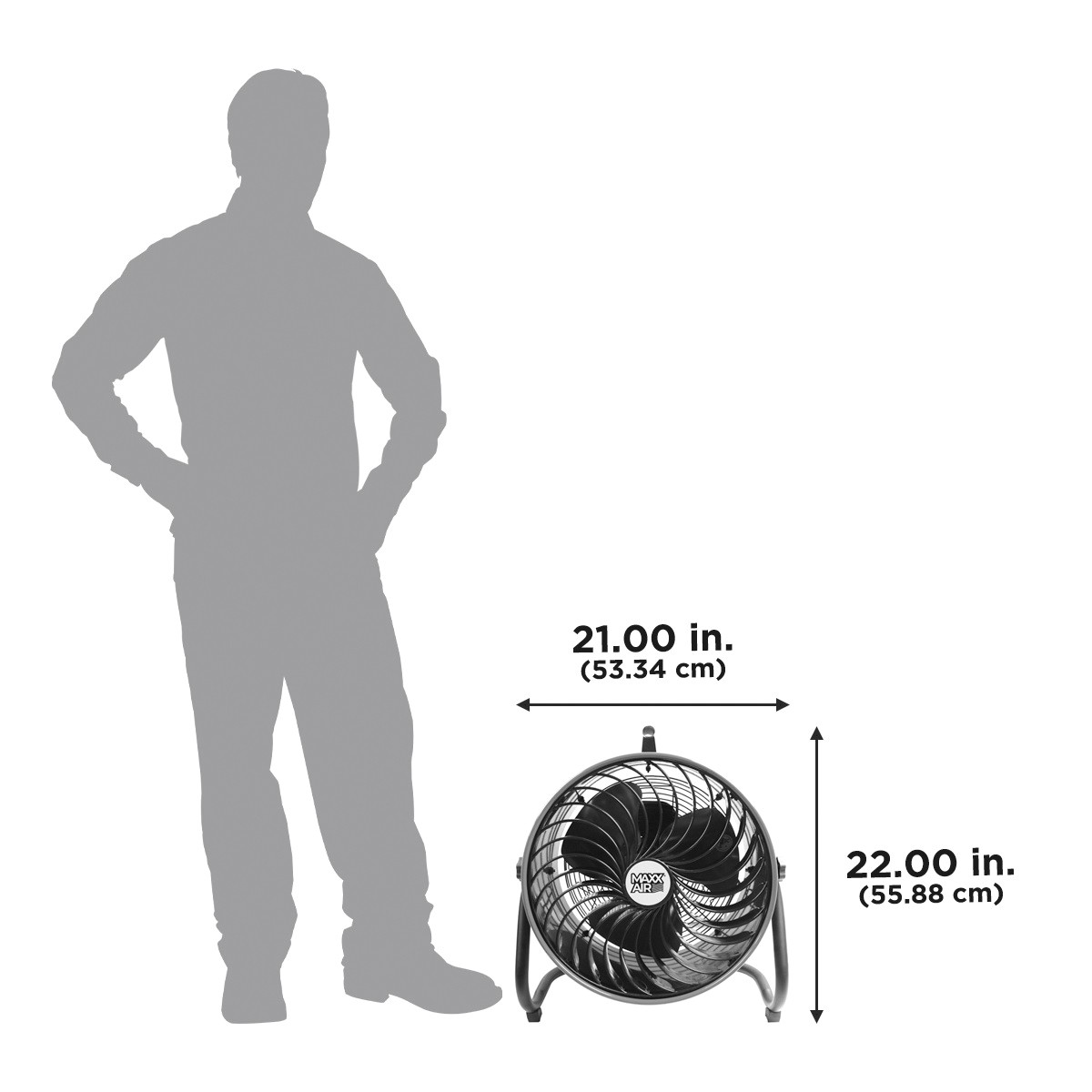 MaxxAir HVFF16TRED Floor Fan, 120 V, 3-Speed, 1350 rpm Speed, 1600 cfm Air, Black/Red