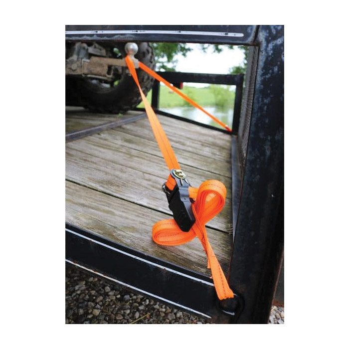 Ancra SL91 Tie-Down, 1 in W, 15 ft L, Polyester, Bright Orange, 500 lb Working Load, S-Hook End