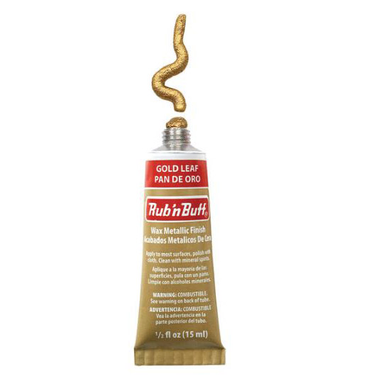 AMACO brent Rub 'n Buff 76361A Metallic Finish, Gold Leaf, 0.5 fl-oz, Tube