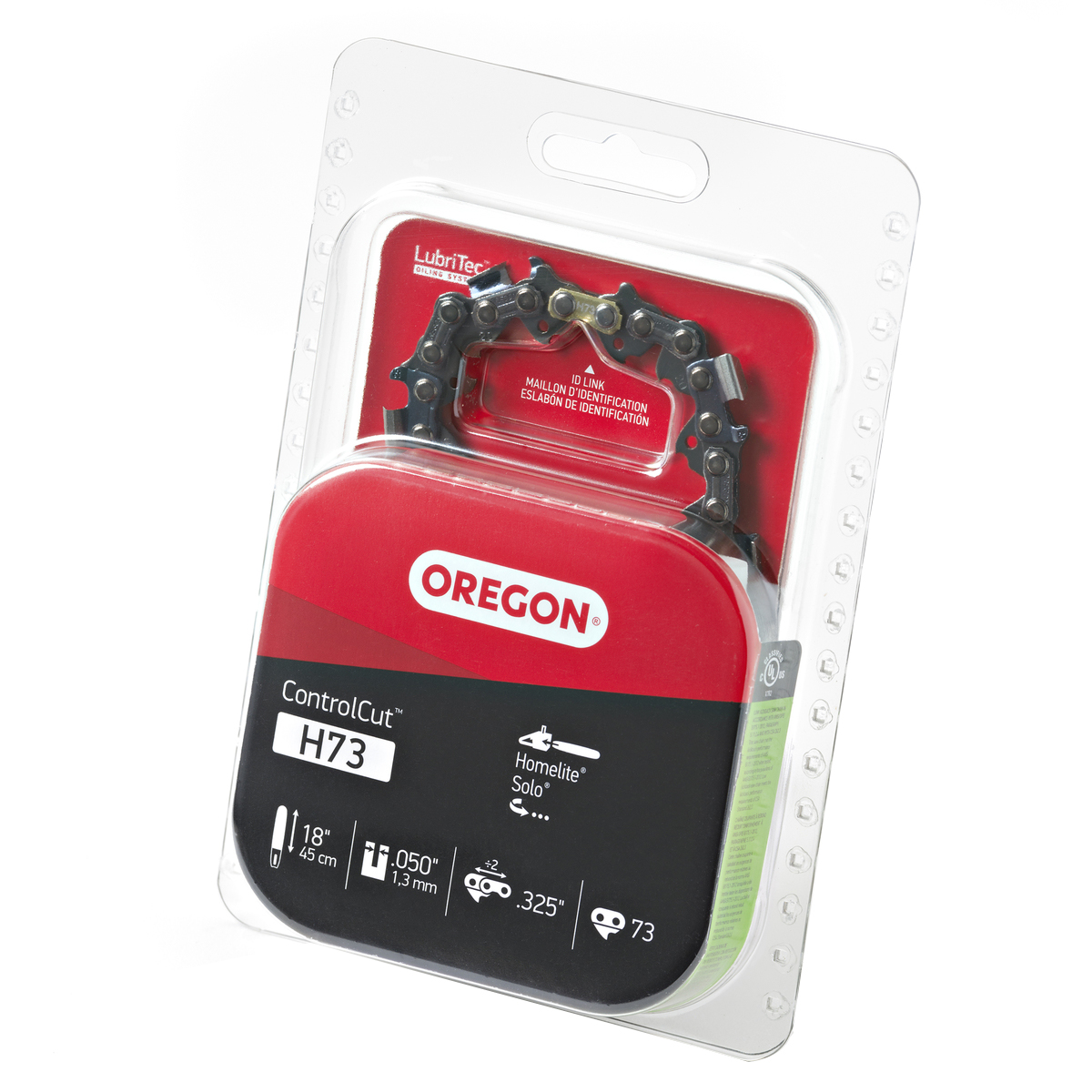 Oregon ControlCut H73 Chainsaw Chain, 20BPX Chain, 18 in L Bar, 0.05 in Gauge, 0.325 in TPI/Pitch, 73-Link