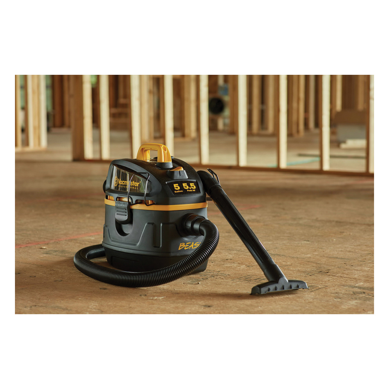 Vacmaster Beast Series VFB511B 0201 Wet and Dry Vacuum, 5 gal, 102 cfm Air, Fine Dust Cartridge, Foam Wet, 5.5 hp, 120 V