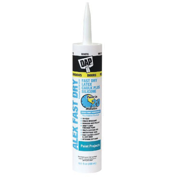 DAP FAST DRY 18425 Caulk, White, 24 hr Curing, 10.1 fl-oz Cartridge