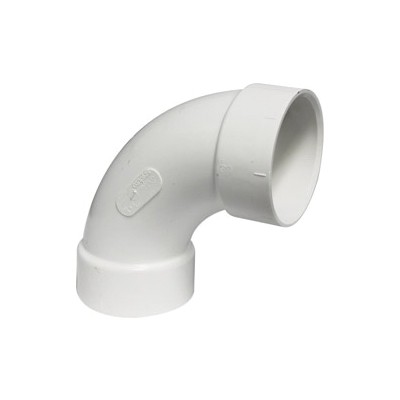 Canplas 192278 Long Sweep Pipe Elbow, 3 in, Hub, 90 deg Angle, PVC, White