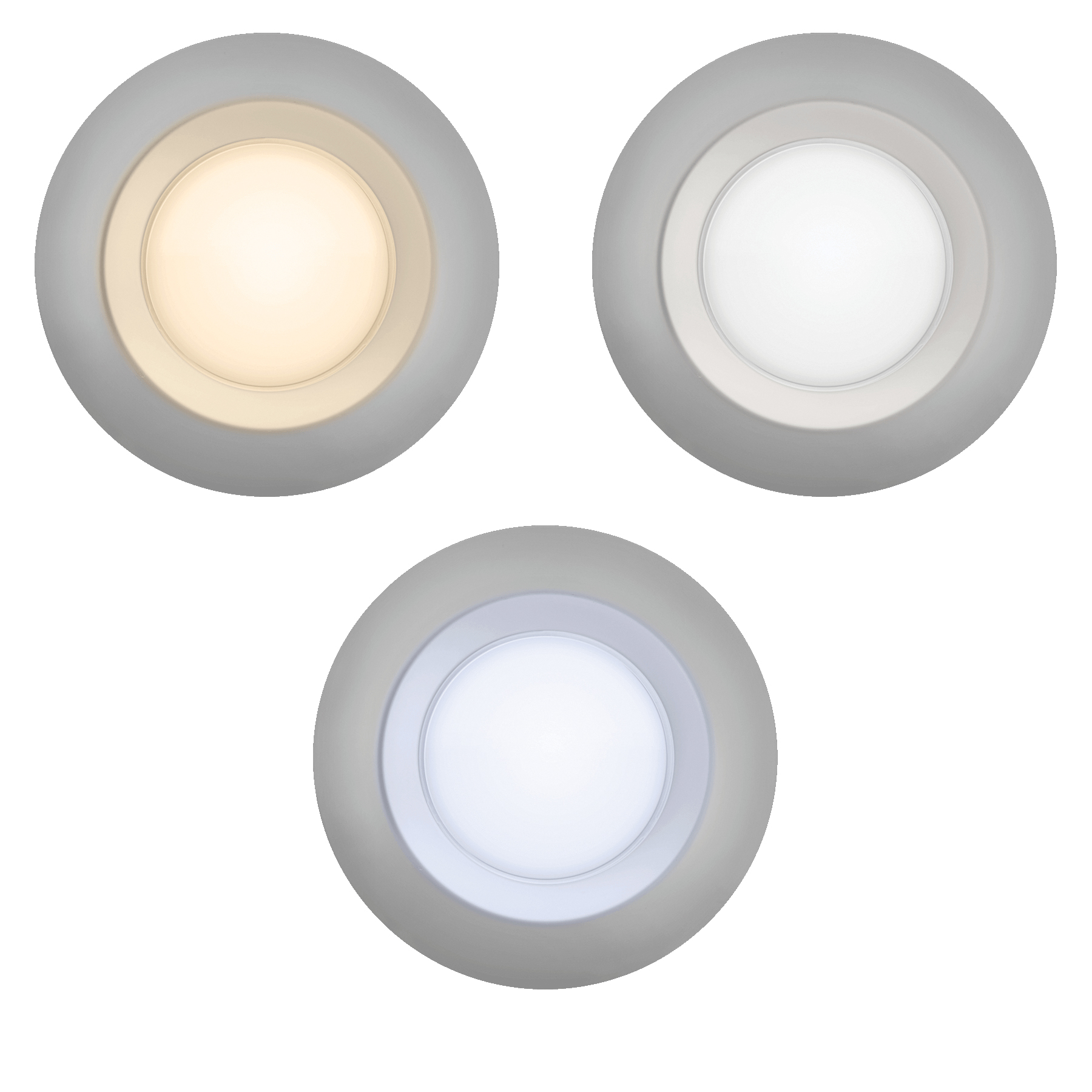 ETI 56578211 Surface Mount Disk Light, 7-1/2 in Dia, 2.1 in OAH, 5, 6 in Dia Recessed Can, Polycarbonate Lens, Aluminum
