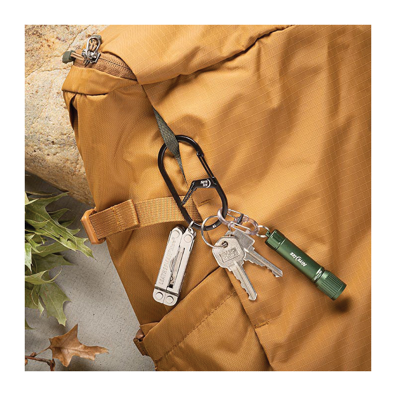 Nite Ize G Series GS1-01-2R6 Dual Carabiner, 1.42 in OAL, Stainless Steel, Black