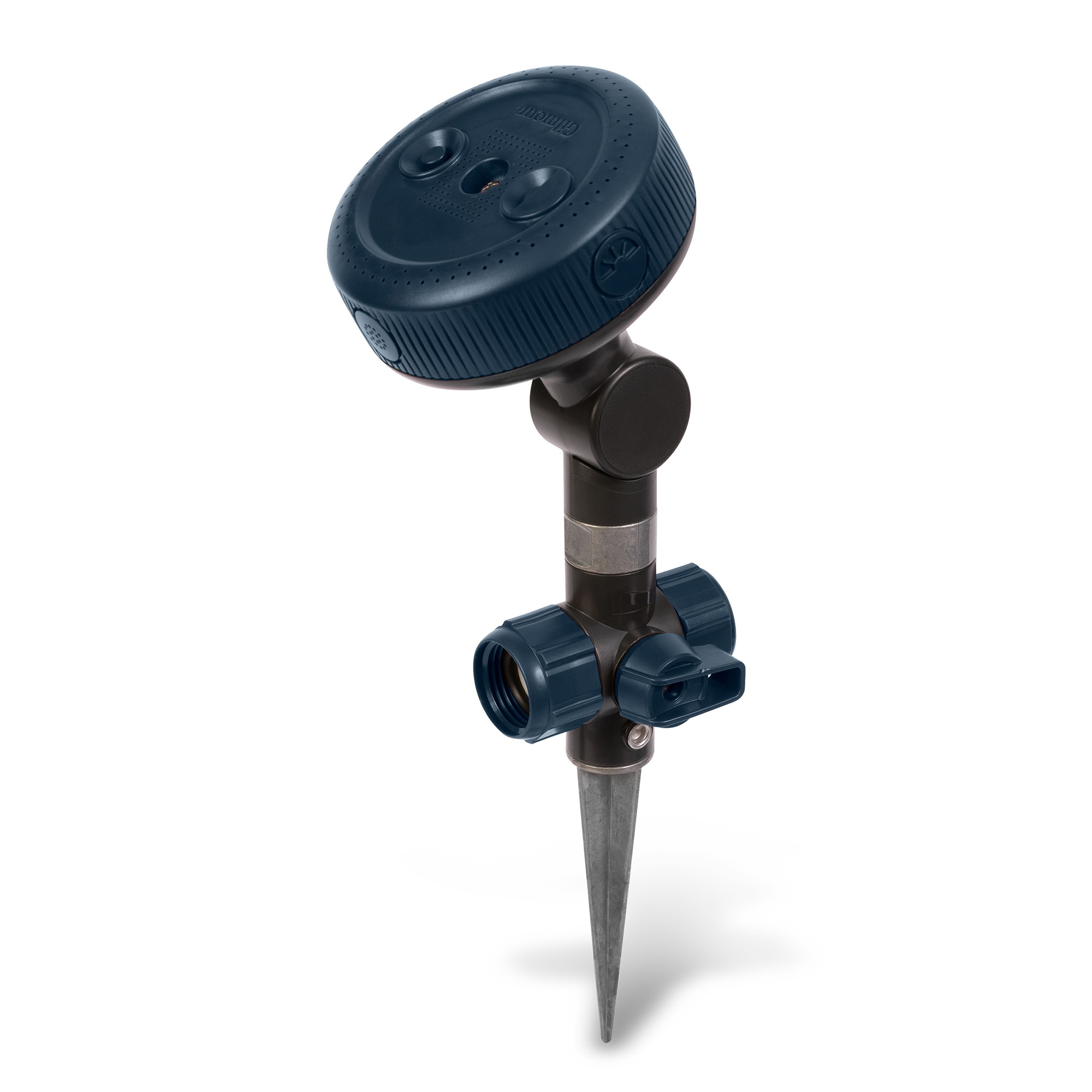 Gilmour 813403-1002 Adjustable Spot Sprinkler with Spike Base, Night Sky, Full-Circle, 1250 ft, Metal/Plastic