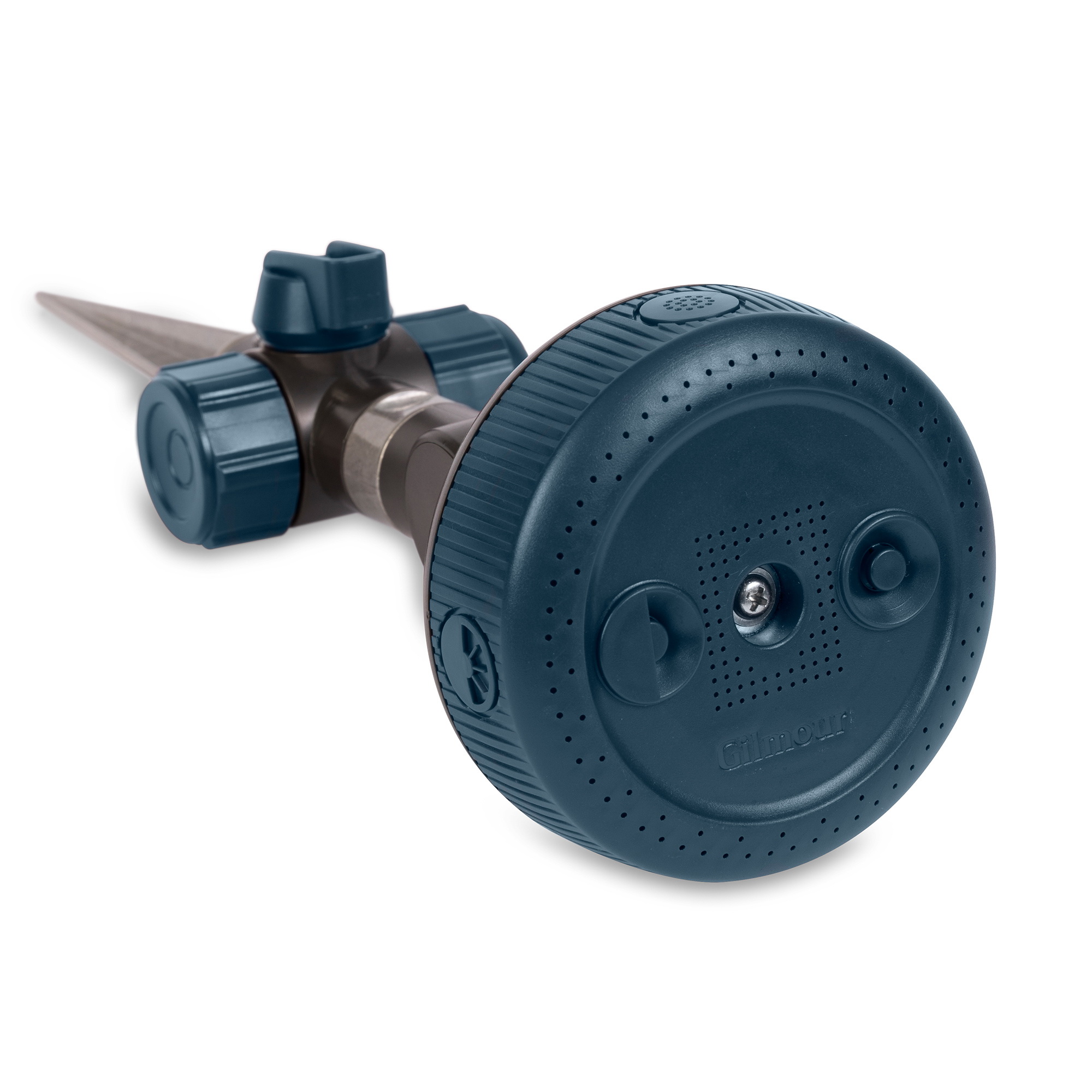 Gilmour 813403-1002 Adjustable Spot Sprinkler with Spike Base, Night Sky, Full-Circle, 1250 ft, Metal/Plastic