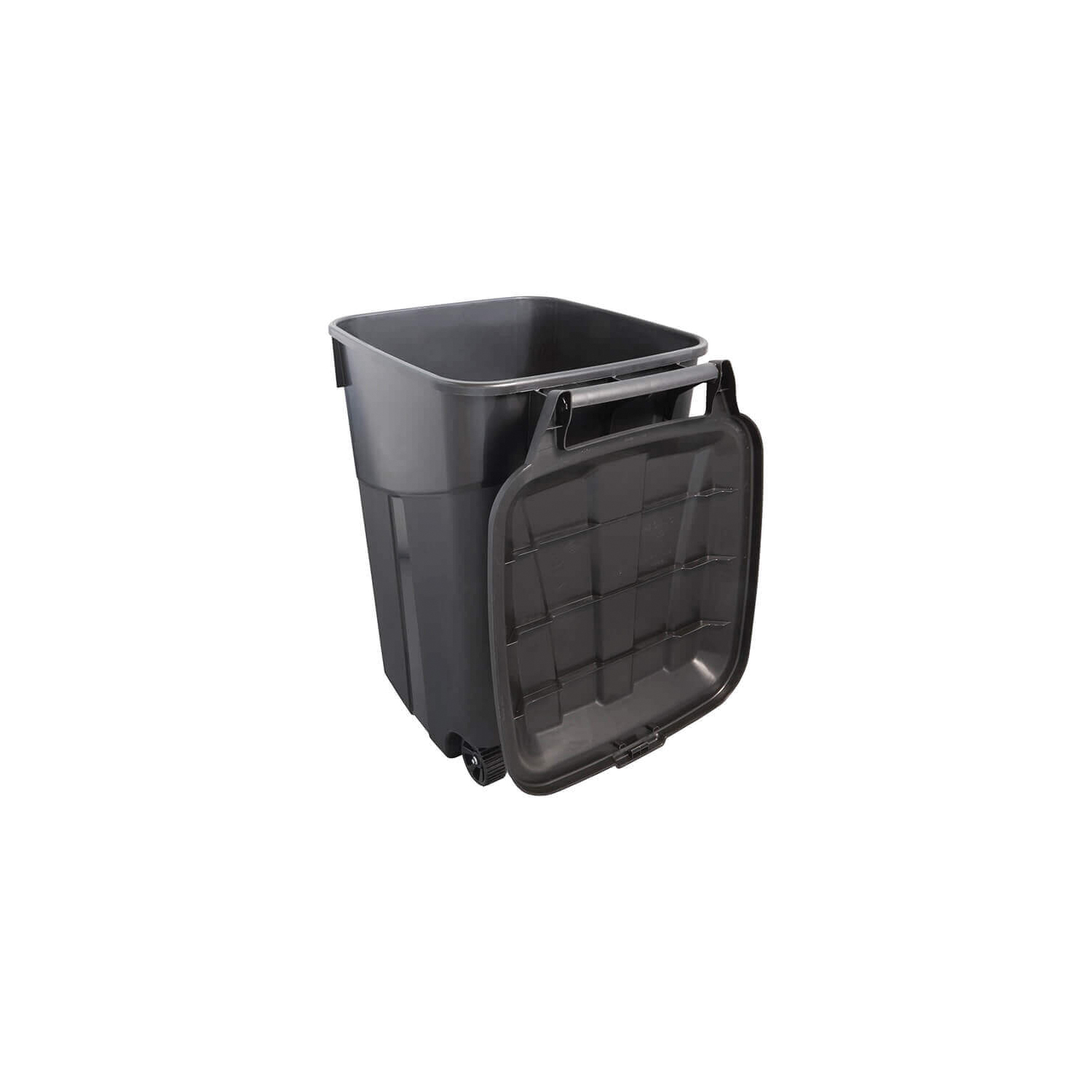 United Solutions TI0073 Wheeled Trash Can, 45 gal Capacity, Lid Closure