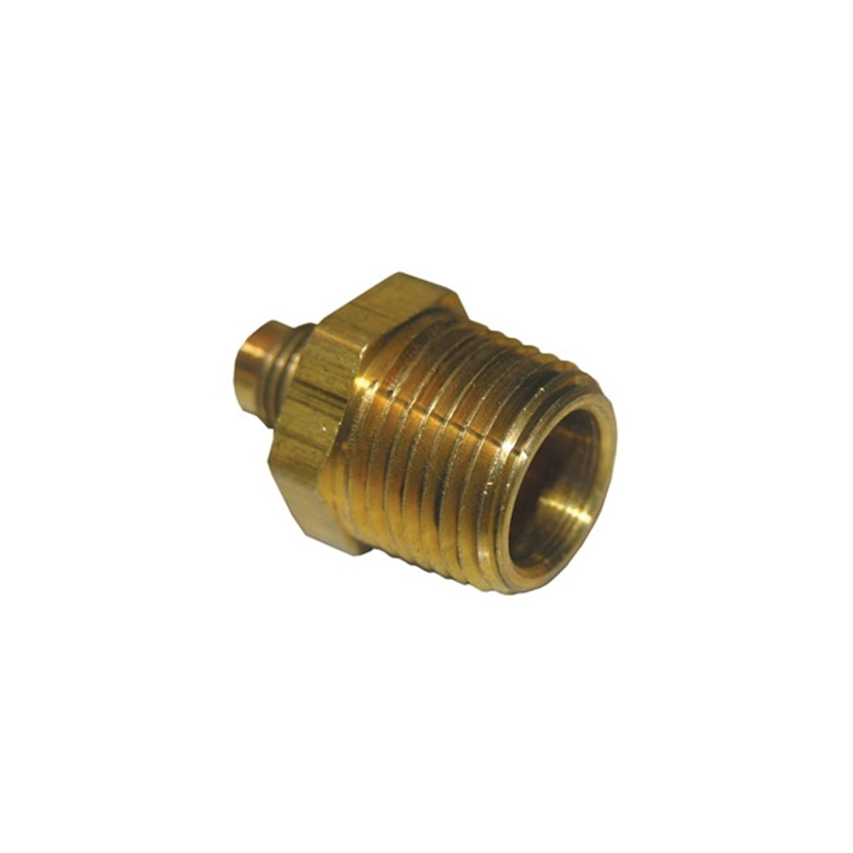 Lasco 17-4815 Pipe Adapter, 1/4 x 1/2 in, Male Flare x MPT, Brass, 1400 psi Pressure