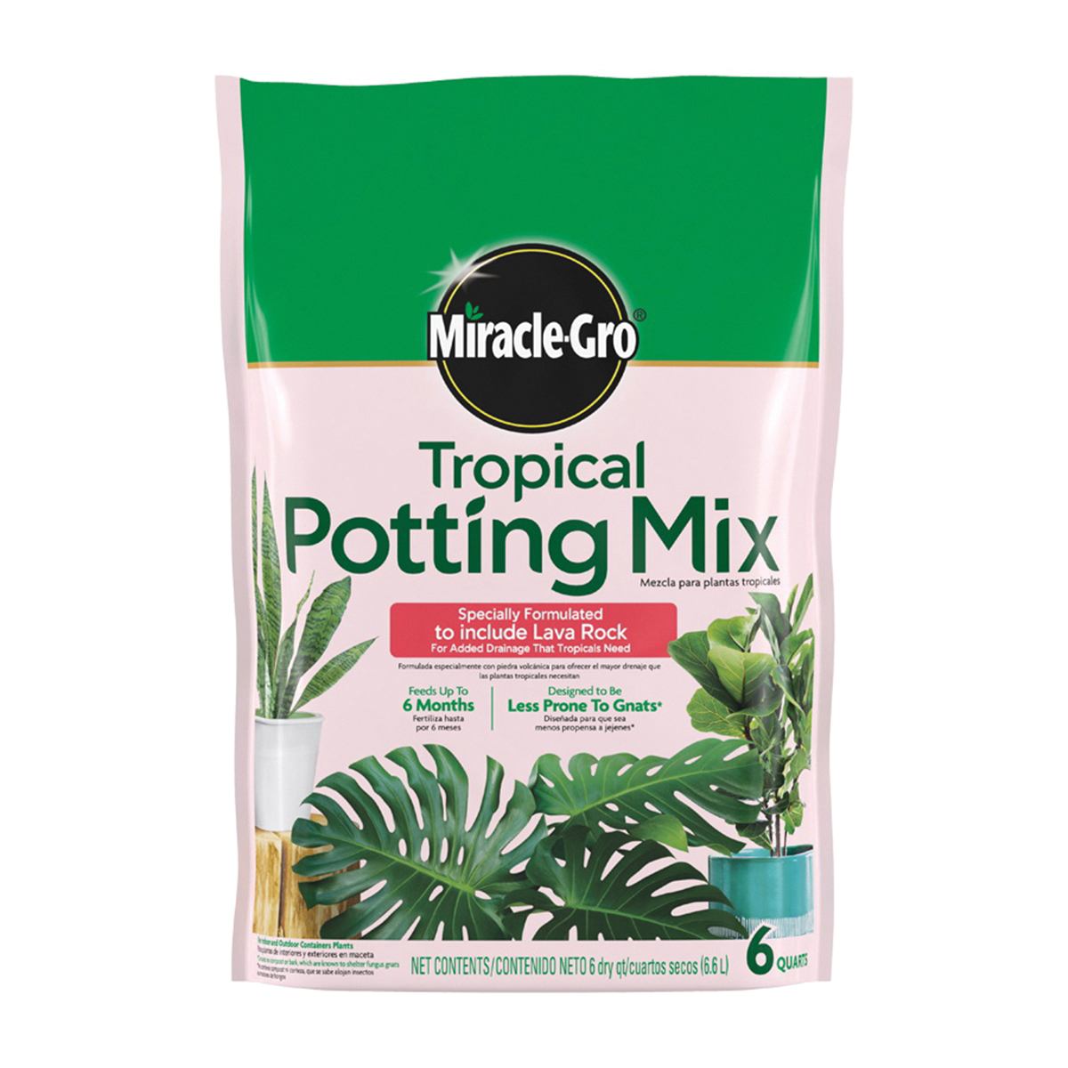 Miracle-Gro 71276430 Series Tropical Potting Mix, 6 qt Bag