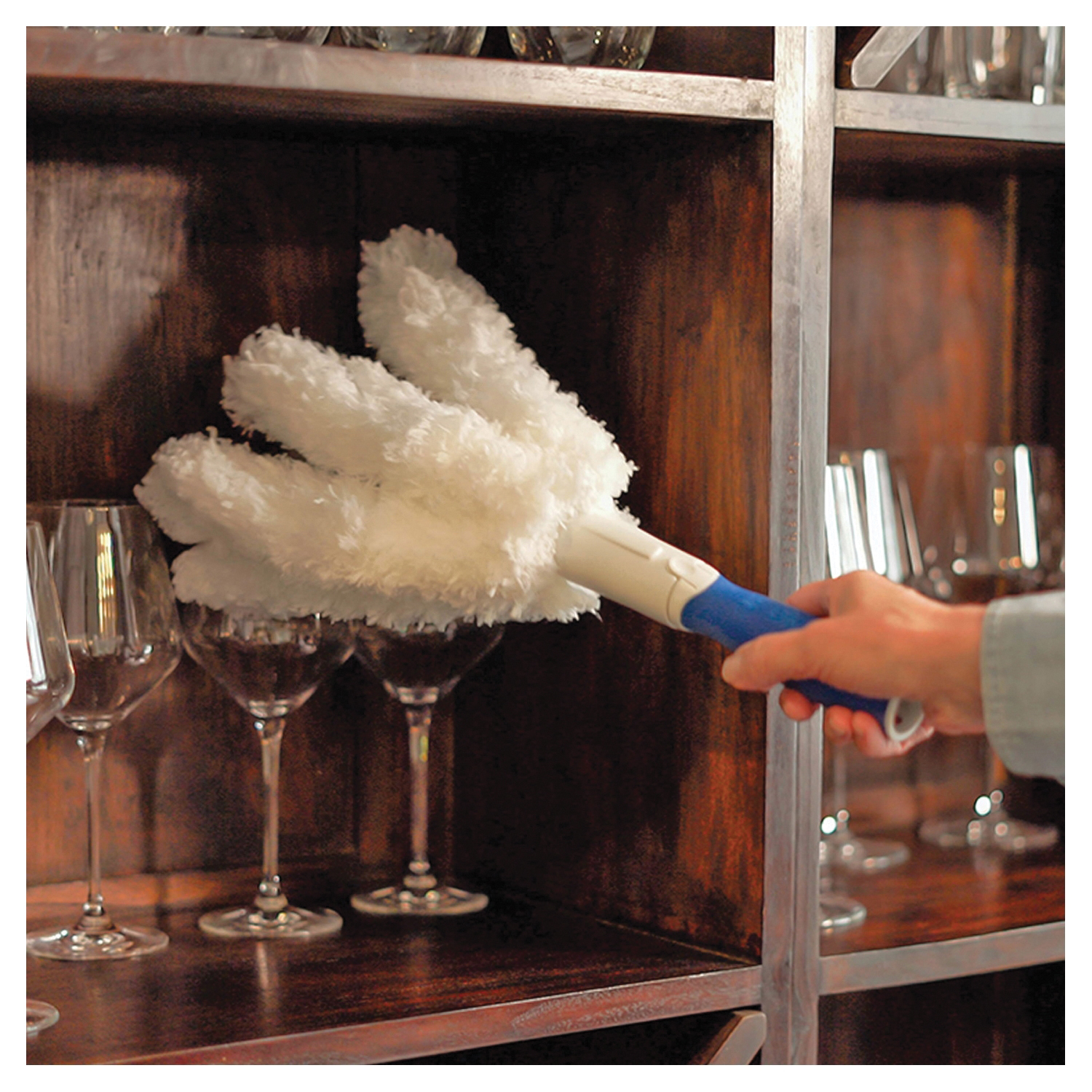 Unger 989400 Feather Duster, 2 in Head, Microfiber Head, 6 in L Handle, White