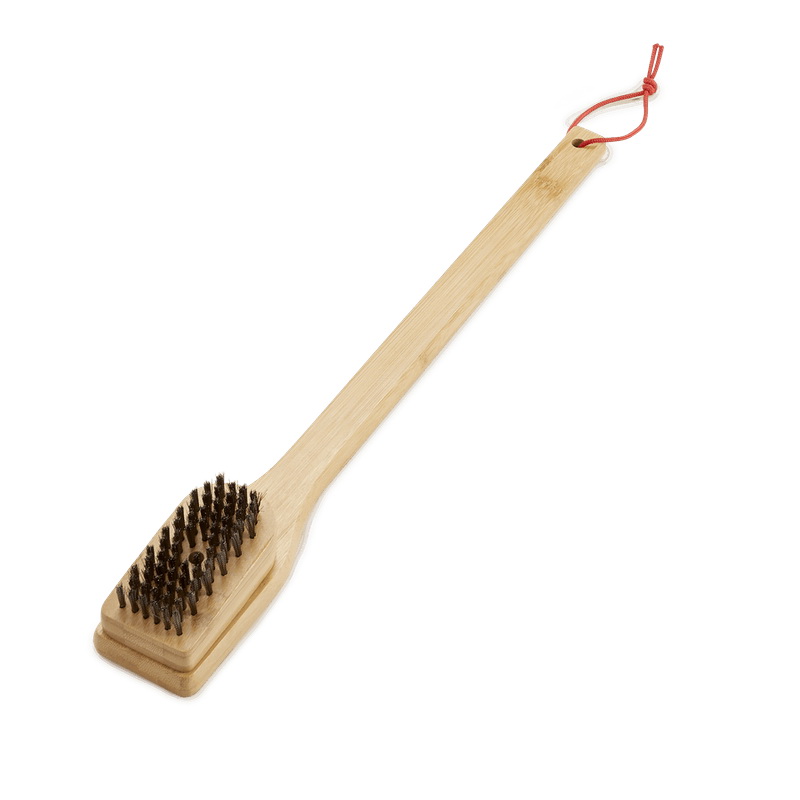 Weber 6276 Grill Brush, 18 in L Brush, Brown Bristle, Wood Handle