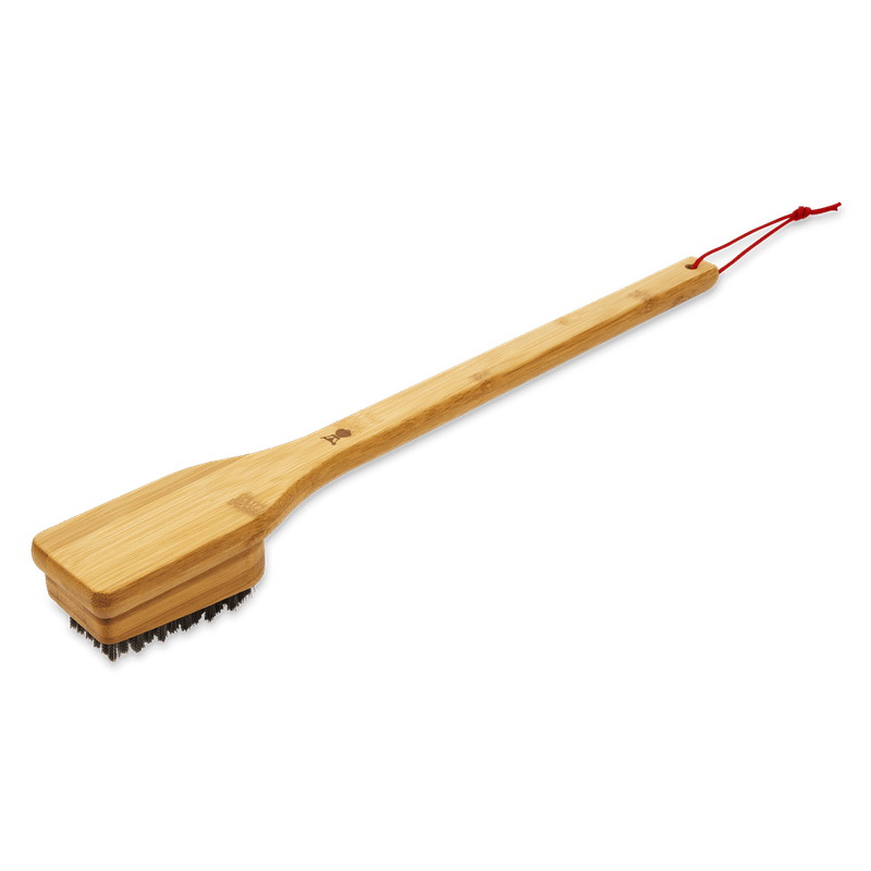 Weber 6276 Grill Brush, 18 in L Brush, Brown Bristle, Wood Handle