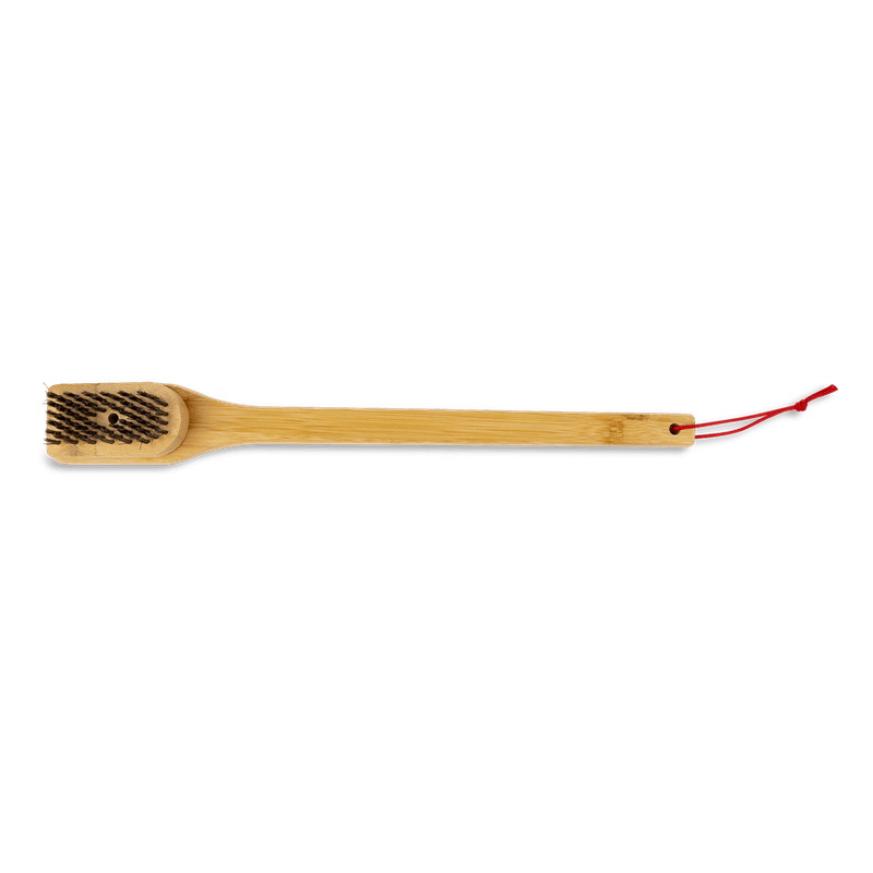 Weber 6276 Grill Brush, 18 in L Brush, Brown Bristle, Wood Handle