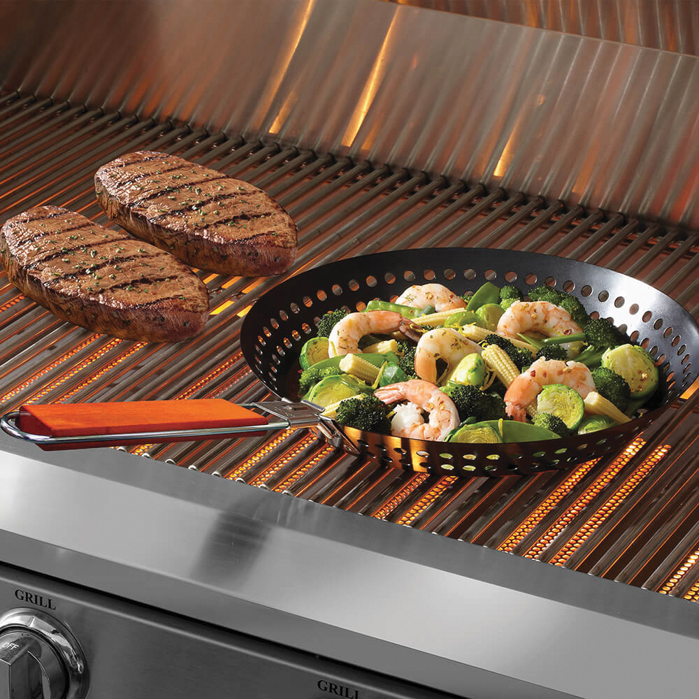 Mr. BAR-B-Q 06750Y Grilling Skillet, 12 in L, 12 in W, Aluminum, Black, Removable Handle
