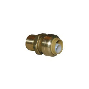 Lasco Magnagrip Series 19-8038 Push Fit Adapter, 7/8 x 3/4 in, Tube x MIP, Brass, 200 psi Pressure