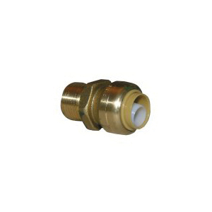 Lasco Magnagrip Series 19-8034 Push Fit Adapter, 5/8 x 1/2 in, Tube x MIP, Brass, 200 psi Pressure