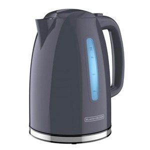 Black+Decker KE1555GY Rapid Boil Electric Kettle, 7 Cup, 1500 W, Gray, 8-1/2 in W, 9-1/2 in H, Automatic Shutoff Control