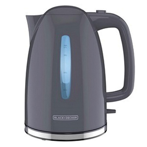 Black+Decker KE1555GY Rapid Boil Electric Kettle, 7 Cup, 1500 W, Gray, 8-1/2 in W, 9-1/2 in H, Automatic Shutoff Control