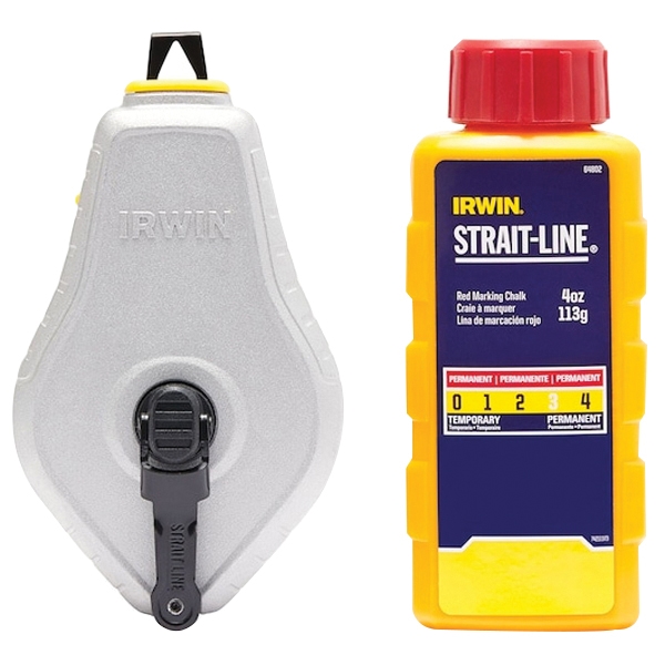 Irwin STRAIT-LINE IWHT48441RC Classic Chalk Reel, 100 ft L Line, 1:1 Gear Ratio