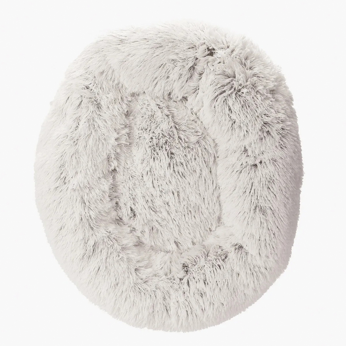 Slumber Pet ZW1652 48 11 Plush Cuddler Bed, 48 in L, 11 in W, Round, Bumper Style Pattern, Polyester Cover, Cream
