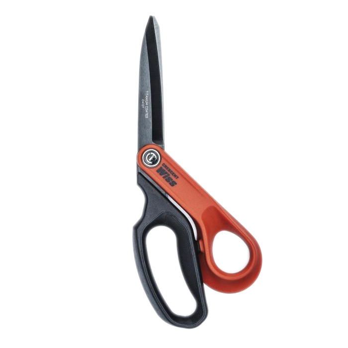 Wiss CW10T Tradesman Shear, 10 in OAL, 3-3/4 in L Cut, Steel Blade, Ergonomic, Offset Handle, Rawhide Handle